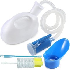 Unisex 2000ML Portable Urinal Bottle with Hose & Brush for Men Women Travel