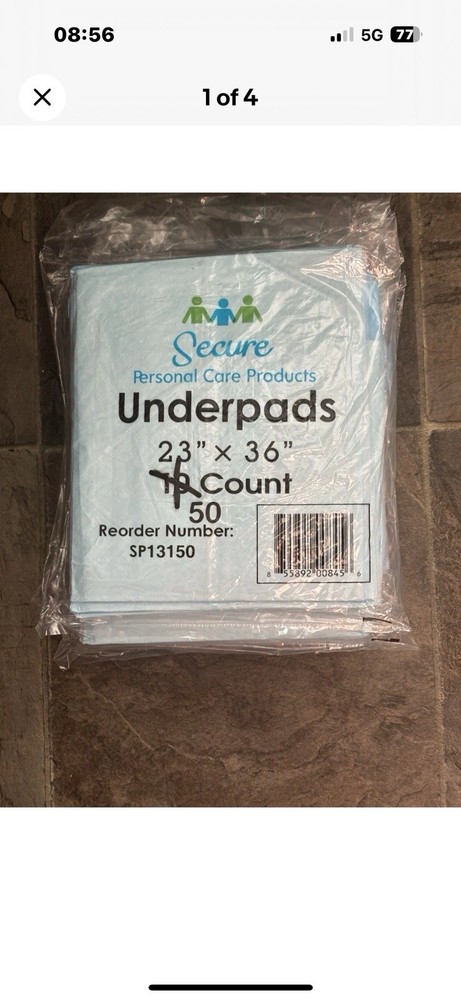 Secure Personal Care SP13150 Underpads 50 Count 23in x 36in Dog Pee Pads Puppy
