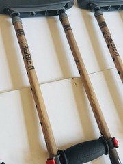 NEW OPEN BOX York Nordic Spring Cushion Crutches Adjustable Travel 330 lb Pair