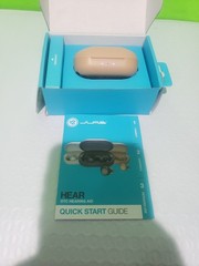 JLab Hear OTC Hearing Aids & Bluetooth Earbuds 4 Preset Hearing Modes Beige Open