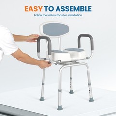 Rotating Bariatric Bath Chair Full Armrest Back Support