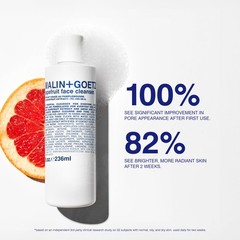 MALIN+GOETZ Grapefruit Face Cleanser – Gentle 3-in-1 Foaming Gel, Vitamin-Rich