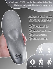 Cushwork Morton’s Neuroma Shoe Inserts for Metatarsalgia, Ball of Foot Pain, Pla