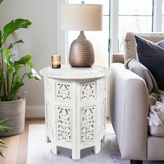 Cotton Craft Solid Wood Accent End – Vintage Boho Folding –