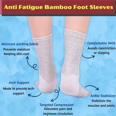1 PAIR BAMBOO COMPRESSION ANKLE SUPPORT BRACE GUARD ARTHRITIS PAIN SPORTS