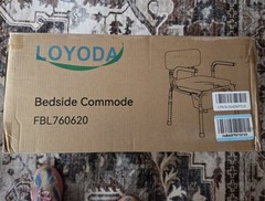 Loyoda Drop Arm Bedside Commode with Padded Seat and Backrest 500lbs…