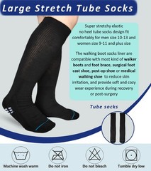 Aisesine Medical Boot Sock for Walking One Size, White-2 Pairs