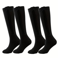 Men Zippered Compression Socks Closed Toe 20-30mmHg with Zipper Safe Protection