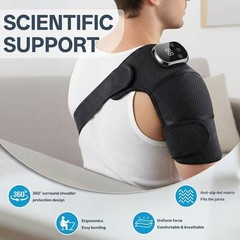 Cordless Shoulder Heating Pad, Heated Shoulder Brace with Vibration, Shoulder