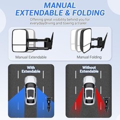 Towing Mirrors Compatible with 1988-1998 Chevy/GMC C1500 K1500 1988-2000