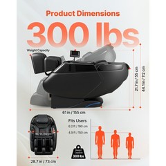 Massage Chair, 4D Zero – Gravity Full Body Massage Chair with Extendable
