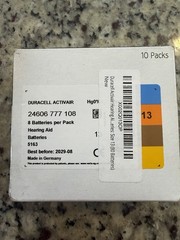 Duracell Activair Hearing Aid Batt. Zinc-Air 1.45V -10 Pack- 80 Count Exp 08/29