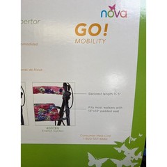 Nova GO! Mobility Walker Seat and Backrest Cover English Garden Floral 4007EG