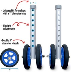 Heavy Duty Bariatric Walker Wheel Kit – Blue