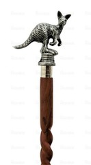 NewAntique Brass Aluminium Kangaroo Hand Handle Walking Wooden Stick Cane Style