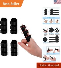 Dr. JK 4-Pack Finger Splint – Adjustable Support for Arthritis & Injury Relief