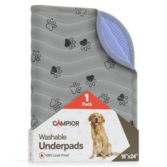 Washable Underpads 18″x24″ (Pack of 1) – Reusable Waterproof Bed Pads for Pets,