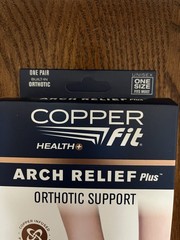 Copper Fit Health Unisex Arch Relief Plus with Built-In Orthotic Support – Black