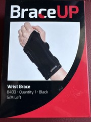 Brace Up Wrist Brace Left Hand S/M Black B403
