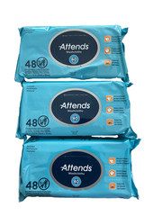 3 Packs Attends Scented Pre-Moistened Adult Washcloths 48 wipes per pack