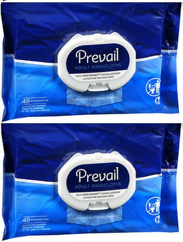 PREVAIL Adult Washcloths 8 x 12 inch 48 ct Softpack ( 2 pack )