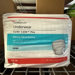 CARDINAL HEALTH Heavy Absorbency LARGE Incontinence Adult Diapers Briefs 1615A