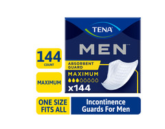 TENA Incontinence Guards for Men, Maximum, 144 Count