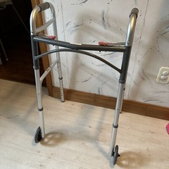 DRIVE 1 EA 10210-4ASM Deluxe Adult Folding Walker, Two Button with 5″ Wheels, lb