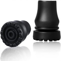 Rubber Cane Tips 3/4 Inch Heavy Duty Walking Cane Tips Black Sturdy Durable 2PCS