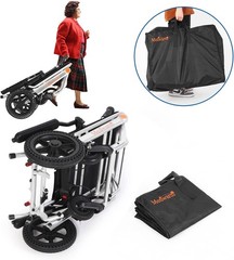 Medwarm Aluminum Transport Wheelchair w Handbrake Ultralight 19lb #1201A T7-1