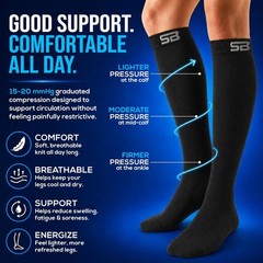 SB SOX 3-Pair Compression Socks for Men & Women (15-20mmHg) – Best Compressio…
