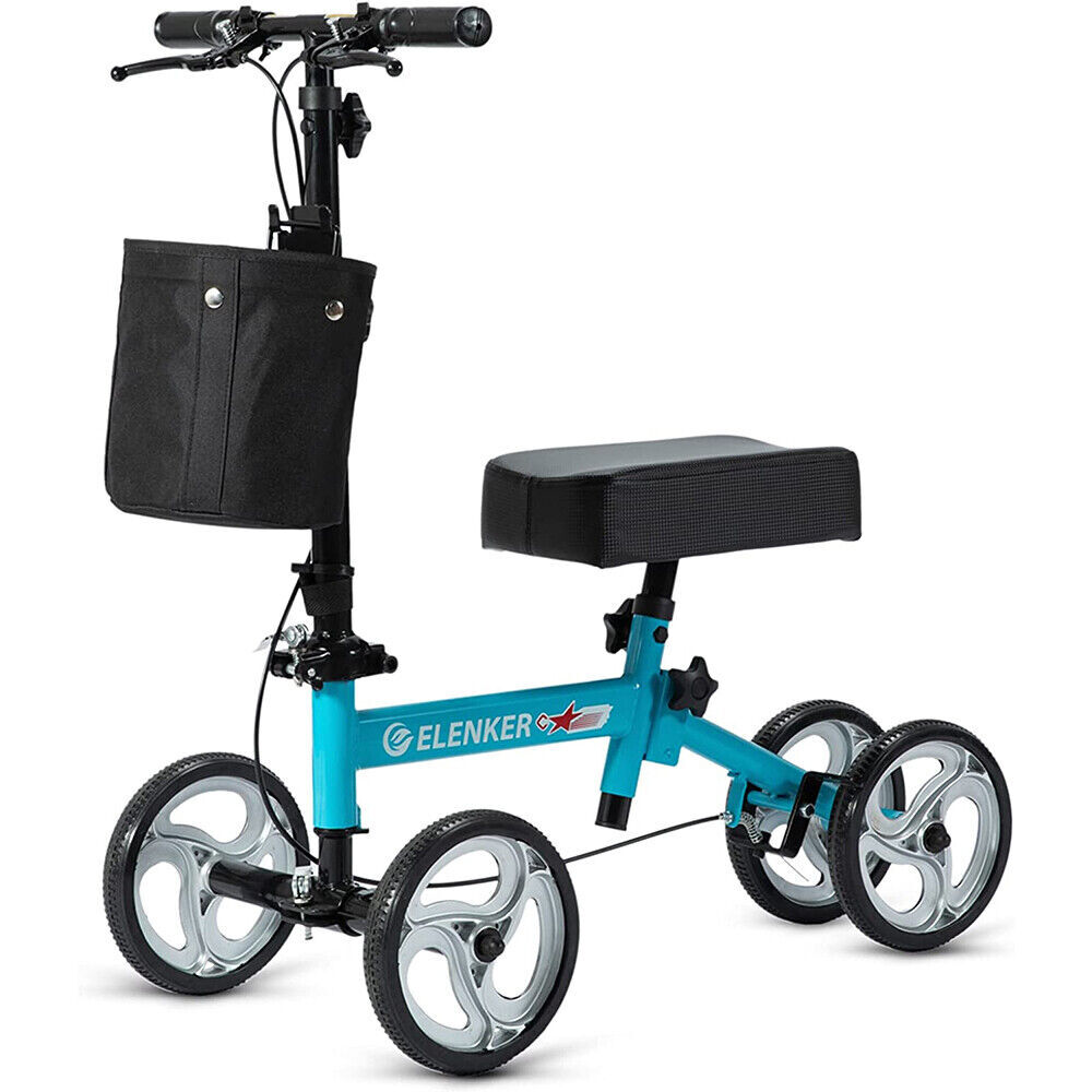 ELENKER Deluxe Knee Scooter Walker Walking For Ankle Foot Injured US Medical Aid