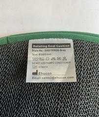Ehucan 360 Degree Rotating Swivel Seat Cushion for Elderly – Gray W/ Green Trim