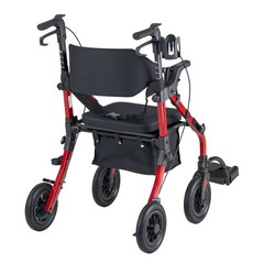 Uimoso 2-in-1 Folding Rollator Walker and Transport Chair with Wheels