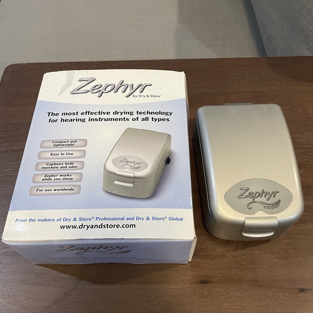 ZEPHYR By Dry & Store Hearing Aid Cochlear Implant Storage Dryer Dry Brik Guide