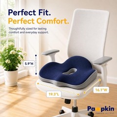 Memory Foam Seat Cushion for Tailbone & Lower Back Pain Relief | Contoured Desig
