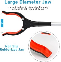 32″ Foldable Grabber Reacher Tool 360° Rotating Head Trash Picker Orange