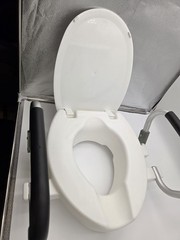 Drive Medical 2-in-1 Raised Toilet Seat w/Padded Arms Safety Support Up To 300#