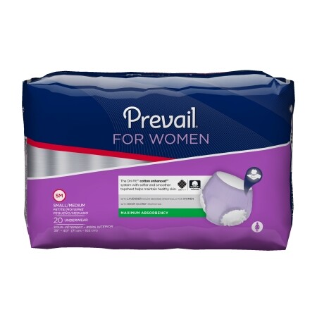 Prevail Classic Fit For Women, Small/Medium 28-40in Waist – Case/80