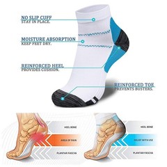 5Pk Compression Socks Planter Fasciitis Heel Ankle Support Foot Arch Pain Relief
