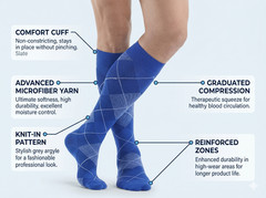 SIGVARIS Mens Microfiber Shades 183 Calf Compression Socks 15-20mmHg
