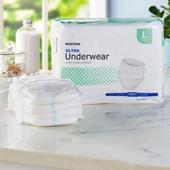 McKesson Ultra Underwear, Incontinence, Heavy Absorbency, Large, 72 Ct