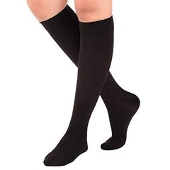 – Made in The USA – Opaque Knee-Hi Closed Toe 20-30mmHg – Medium Black