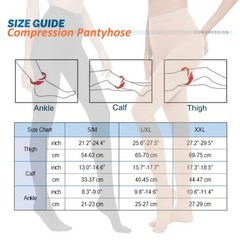 Medical Opaque Compression Pantyhose for Women & Men,Closed Toe 20-30mmHg Pants