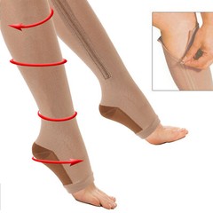 Zipper Compression Socks Copper Support Graduated Stockings Women Mens 20-30mmHg