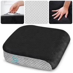 Large Seat Cushion (19” x 17” x 3”) Memory Foam for L19” X W17” X H3”, Black