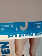 Dynaven Solid Black 1 Pair Knee High Medical Compression Socks Men’s Size XS
