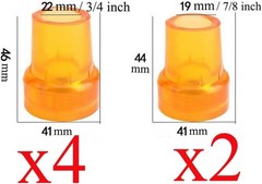 6 Pack Cane Tips 19mm 3/4″ + 7/8″ 22mm Orange Rubber End Caps Heavy Duty with Me