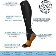Casual Unisex Copper Compression Socks anti Fatigue Pain Relief Male Female Soft