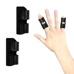 Bozenu 2 PCS Small Finger Splint, Adjustable Trigger One Size, Black(2PCS)